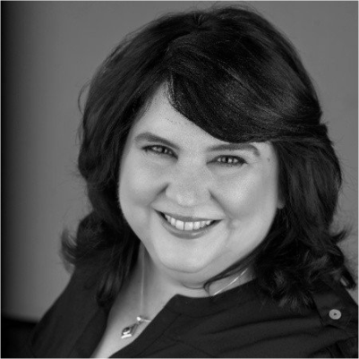 Headshot of Lori Bellows, greyscale